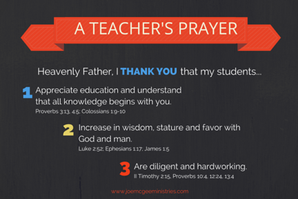 A Teacher's Prayer 4x6