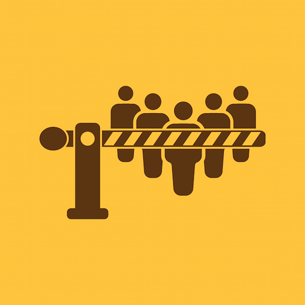 The barrier icon. Roadblock and borderline, stop, checkpoint symbol. Flat Vector illustration