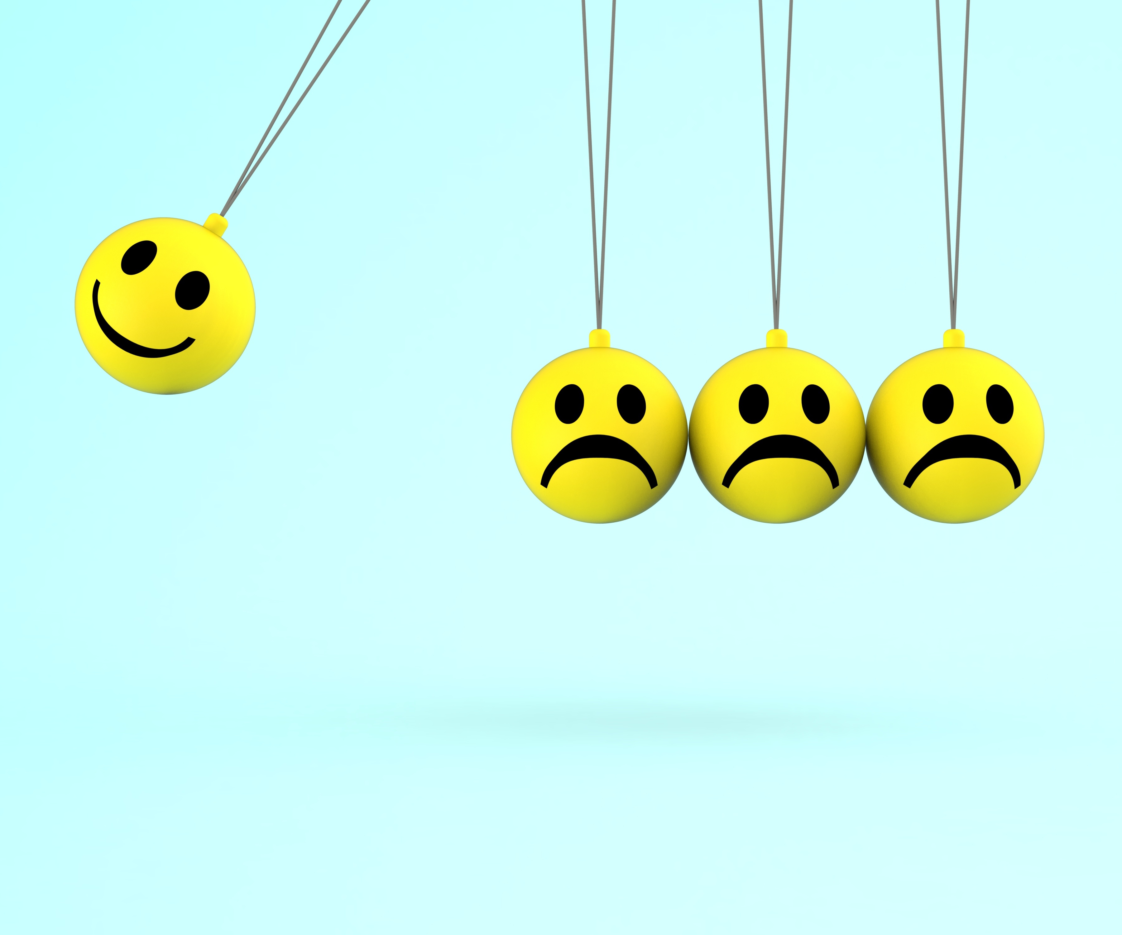 Happy And Sad Smileys Shows Positive Negative Emotions